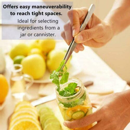 6 Inch Professional Culinary Stainless Steel Precision Tongs with Serrated Tips, Plating/Food Presentation Detailing Serving Tongs, Chef's Kitchen Tweezer Tongs - Ultra Non-Slip Grip - size: 6" Straight