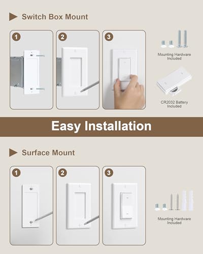 Remote Control Light Bulb Socket with Decorator Rocker Wall Switch - style: 1 Wall Switch + 1 Socket