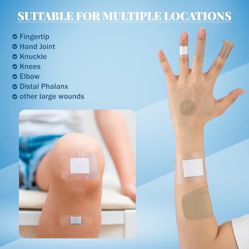 Geiserailie 300 Pcs Adhesive Fabric Bandages Bulk,Clear and Fabric Bandage - style: Clear and Fabric Bandage