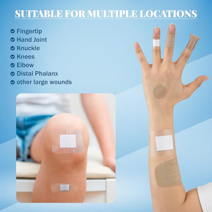 Geiserailie 300 Pcs Adhesive Fabric Bandages Bulk,Clear and Fabric Bandage - style: Clear and Fabric Bandage