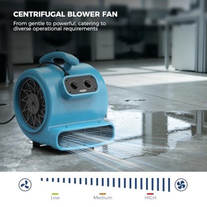 ALORAIR Air Mover 3 Speed Floor Drying Fan 5 Angle Blower Fan - GE2000T - size: Small