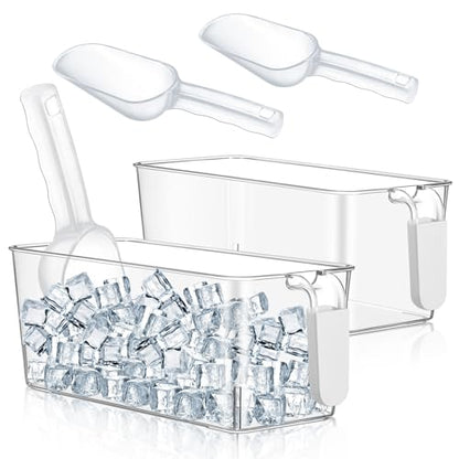 Havawish Ice Storage Bin and Flexible Scoop Set Plastic Freezer Bin - color: Gray, size: 10.83 x 4.92 x 4.33 in, style: Classic