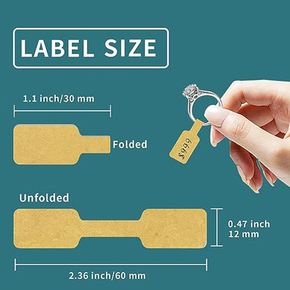Kraft Jewelry Price Labels,Any Pen Will not be Smeared,No Glue in the Middle Folding Part,Suitable for Jewelry handicrafts,etc.(600 PCS,1 Bag) - color: Kraft, size: One bag