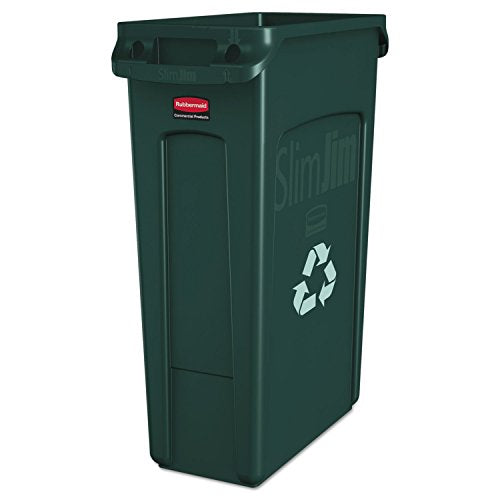 Rubbermaid Commercial Products Slim Jim Trash Can, Green Recycle, 23-Gallon - color: Green Recycle, size: 23 Gal