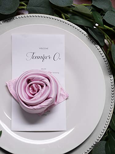 Your Chair Covers - 10 Pack 20 Inch L'Amour Satin Napkins Pink, Oversized, Double Folded and Hemmed Table Napkins for Restaurant, Bistro, Wedding, Thanksgiving and Christmas - color: Pink