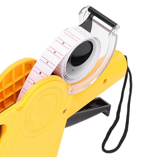 Walfront Manual Labeling Machine, Red 8 Digits Pricing Gun Kit, Manual Labeling Machine, Price Marking Tool with Spare Ink, Pricemarker Labels(Yellow)