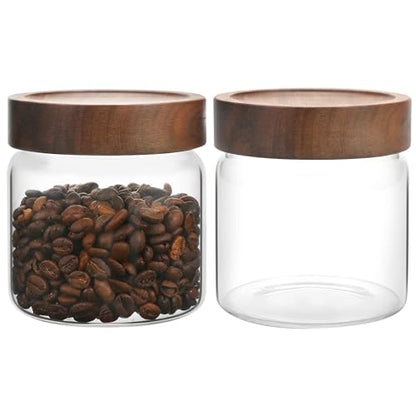 Small Glass Jars With Lids 16oz Spice Jars with Screw Lids Kitchen Clear Glass Storage Canister Container for Salt Herbs Cinnamon Coffee Seasoning Candy Cookie Tea (16oz(500ml)-2 pack) - color: 16oz(500ml)-2 pack