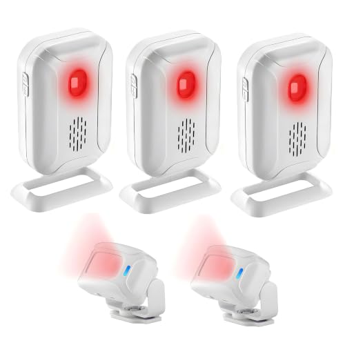 Greencycle Door Chime for Business When Entering, Door Sensor Chime - color: Doorbell with 3 Receivers & 2 Sensors