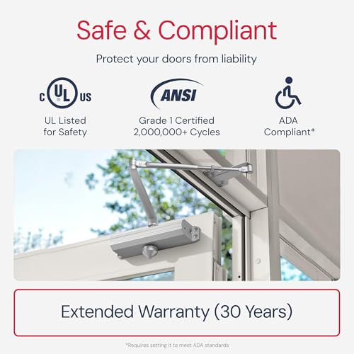 Lawrence Medium/Heavy Duty Door Closer Commercial Grade 1 - style: Aluminum (AL)