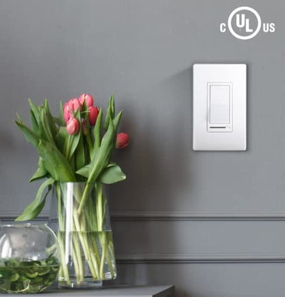 Cloudy Bay in Wall Dimmer Switch for LED Light/CFL/Incandescent,3-Way Single Pole Dimmable Slide,600 Watt max,Cover Plate Included - size: 1-Pack | Ivory