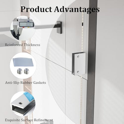 Alise Glass Shelf Brackets, Fits 8–12 mm Glass for Shower Use, 2 Pack - color: Brushed Nickel