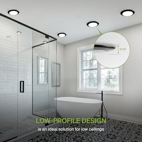 ASD 1 Pack Black LED Disk Lights 6 Inch, 5CCT Flush Mount Ceiling Light - color: Black, size: 1 Pack