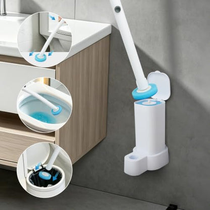 IwIeIaIrI Disposable Toilet Brush and Holder Set with 48 Refills, Square - color: Square Tube