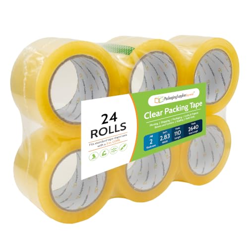 PSBM Clear Packing Tape 2 Mil 2.83 Inch x 110 Yards 24 Rolls - color: Clear, size: 2.83" Standard Duty