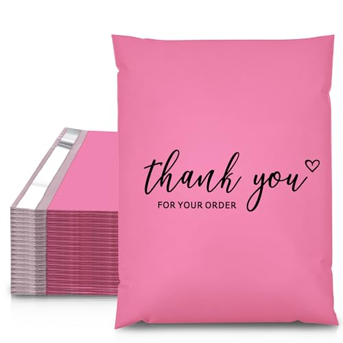 JinRuiKJ Thank You Poly Mailers 10x13 Inch, 25 PCS, Pink - color: Pink, size: 10*13inch 25pcs
