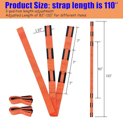 2-Pack Heavy Duty Furniture Moving Straps, 660LBS Adjustable PP Lifting Bands, Ergonomic Portable Carrying Belts for Furniture, Appliances, Heavy Boxes, Home Garage Office Moving