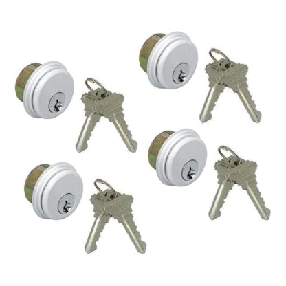 Cylinder Locks, Commercial Door Lock, Adams Rite Style, Heavy Duty, Double Cylinder, Aluminum Silver, 4 Pack, 2 Keys - color: Aluminum Silver, size: 4 Pack, style: Keyed Cylinder