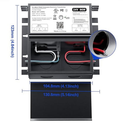 96W Dimmable LED Driver 24V, Compatible with Lutron&Leviton Dimmer - size: 96W24V with junction box
