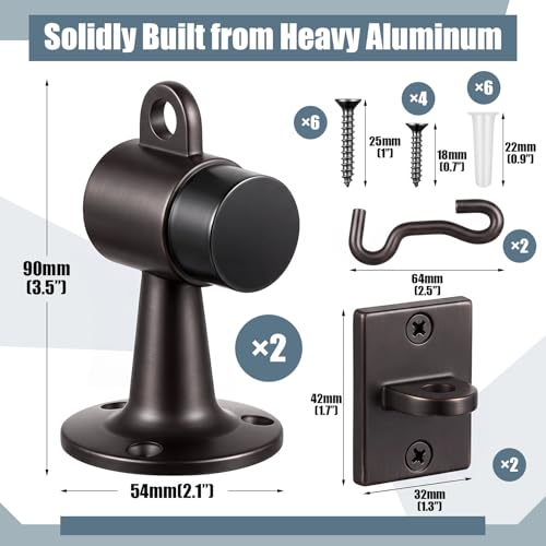 Yaocom 2 Pack Floor Mounted Door Stops, 3.5 Inch, Oil Rubbed Bronze - color: Oil Rubbed Bronze