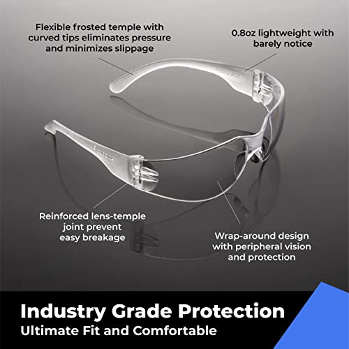amoolo Clear Safety Glasses, ANSI Z87.1 Impact Resistant, 48 Pack, Adult - color: Clear, size: Adult's Size - 48 Pack