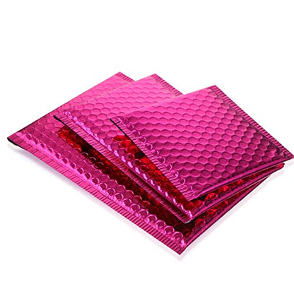 Outus 50 Pcs Bubble Mailers 3 Sizes, Bubble Shipping Envelopes, Rose Red - color: Rose Red