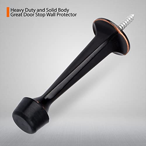 10 Pack Solid Rigid Door Stops - Heavy Duty Door Stoppers Wall Protector with Soft Rubber Tips, Oil Rubbed Bronze - color: Oil Rubbed Bronze, size: 10 Pack