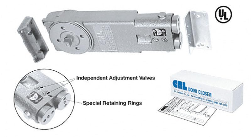CRL Light Duty 90º No Hold-Open Overhead Concealed Door Closer Body Only
