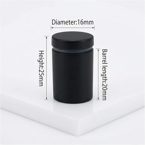 Lantee 12pcs Black Sign Standoff Screws, Stainless Steel Wall Mount Standoff Holders, Heavy Duty for 1/2" Thick Acrylic/Glass 5/8" x 1"(16x25mm) - color: Black, size: 5/8" x 1" / 16 x 25mm