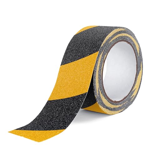 Reniteco 2" x16.5Ft Anti Slip Tape Yellow/Black Warning 1PC - color: 05-Yellow&Black, size: 2in x 16.5Ft