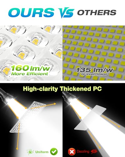 LED Parking Lot Light 240W/220W/200W Selectable, Dimmable 38400LM 160LM/W 5000K, Dusk to Dawn Photocell, IP65/ETL/100-277V, Arm Mount & Slip Fitter for Plazas, Streets, Commercial Areas & Lots - size: 240W/220W/200W Selectable