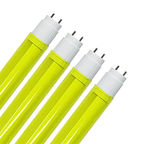 KASTLITE T8 LED Bulb & Safety Sleeve Combo, Yellow, 48", 4000K, 4-Pack - color: Yellow
