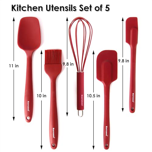Rorence Stainless Steel Mixing Bowls: Metal Mixing Bowl Set with Lids and Handles Non-slip Silicone Bottom Nesting Bowls for Kitchen Set of 3 - Red - color: Red