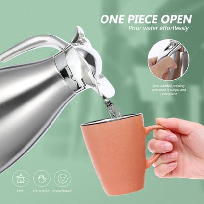 Stainless Steel Thermal Bottle Double-wall Insulated Kettle Vacuum Pot for Home Office Travel Water Container with Anti-leak Design