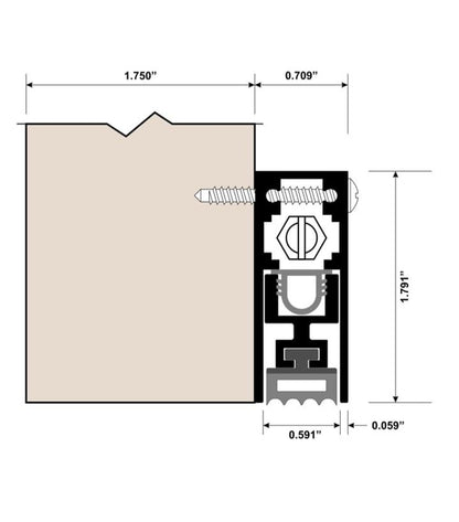 Automatic Door Bottom Seal/Under Door Seal with Double Neoprene Bulb Seal, Regular Duty - Surface Mounted/Dark Bronze / 36" Long - color: Dark Bronze