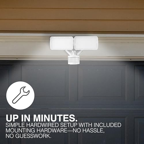 Sylvania 18W Security LED Light with Motion Sensor, Hardwired, 2000 LMS, Wet Rated, 5000K, Daylight - 1 Pack (67424) - color: White, style: 18W Motion Sensor