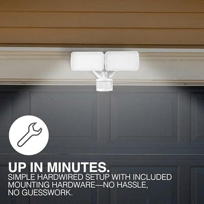 Sylvania 18W Security LED Light with Motion Sensor, Hardwired, 2000 LMS, Wet Rated, 5000K, Daylight - 1 Pack (67424) - color: White, style: 18W Motion Sensor