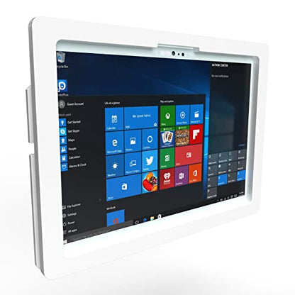 Anti-Theft Acrylic Case with 360 Rotate 180 Swivel Metal Desktop Stand for MS Surface Pro 8/9/10/11 Tablet (White) - color: White, size: Surface Pro 8/9/10/11