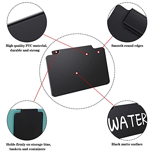 34 Pcs Plastic Basket Bin Label Clip Reusable Chalkboard Removable Clip on