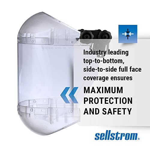Sellstrom Dual Crown Safety Face Shield with Universal Hard Hat Slot Adapter (Hard Hat Not Included), Clear Tint, Uncoated, Clear, S38510 - style: Universal Slot Adapter