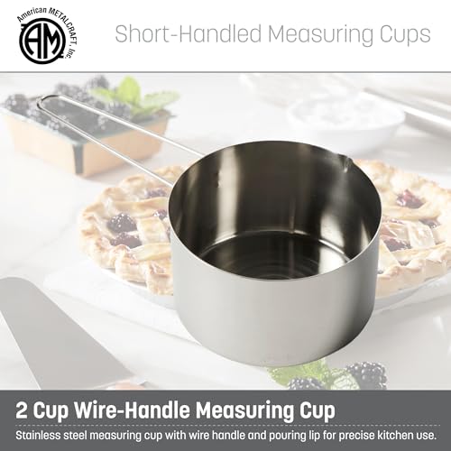 American METALCRAFT, Inc. MCW200 2-Cup Stainless Steel Measuring Cup with Wire Loop Handle, Silver - size: 2-Cup