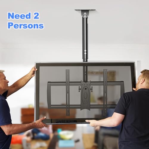 XINLEI Ceiling TV Mount Fits Most 37-75 inch LCD LED Plasma Panel Display with Max VESA 600x400mm Loaded up to 110lbs Swivel and Tilt TV Bracket Height Adjustable MC61A - size: 600x400mm VESA