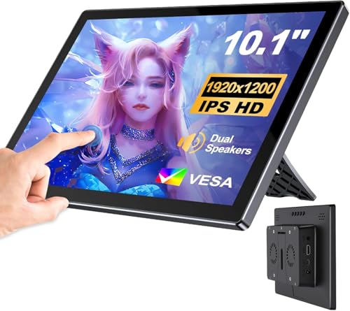10.1 Inch Touchscreen for Raspberry Pi,5-Point,1920*1200 (inky black) - color: inky black