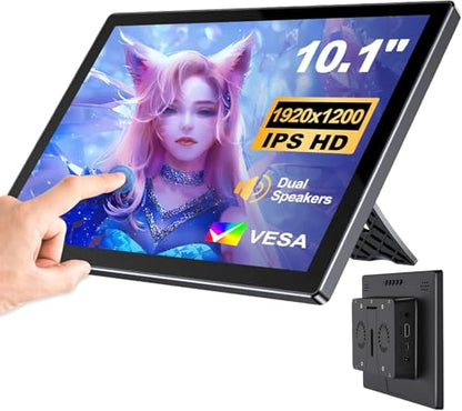 10.1 Inch Touchscreen for Raspberry Pi,5-Point,1920*1200 (inky black) - color: inky black
