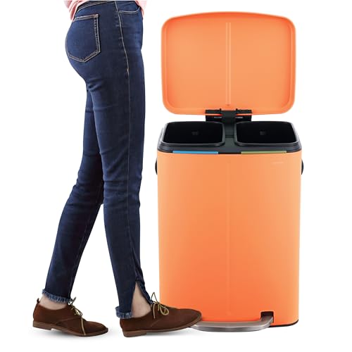 happimess Marco 10.6 Gal Double Bucket Step Trash Can, Carrot Cake - color: Carrot Cake