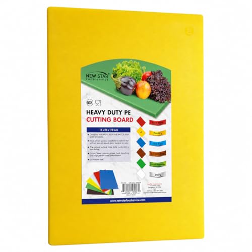 New Star Foodservice 15" x 20" Yellow Cutting Board - color: Yellow, size: 20"L x 15"W