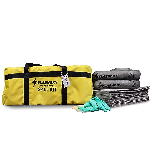 FlashDry Portable Universal Spill Kit Bag- Hazardous Clean Up Kit - Single - size: Single, style: No Absorbent
