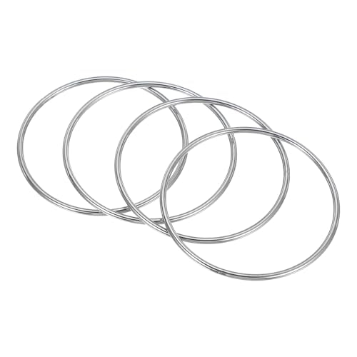 PATIKIL 3.1" Metal O Ring, 4 Pcs Heavy Duty 304 Stainless Steel O Rings Welded Round Rings for DIY Crafts Hardware Belt Dog Leash Macrame, 3x80mm - size: 3x80mm