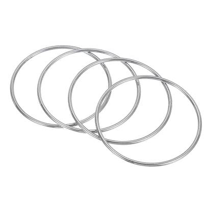 PATIKIL 3.1" Metal O Ring, 4 Pcs Heavy Duty 304 Stainless Steel O Rings Welded Round Rings for DIY Crafts Hardware Belt Dog Leash Macrame, 3x80mm - size: 3x80mm