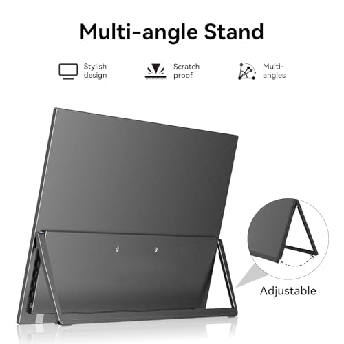 15.6" Portable Monitor 1080P FHD Travel Display,Compatible with Laptops, Desktops, Phones,CNC Metal Frame,It Fully Meets Your Needs for Gaming, Everyday Office Work, Entertainment, and More. - size: 15.6"