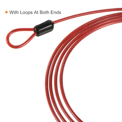 PATIKIL Security Steel Cable 2.5mm x 1m/3.28ft Red 2pcs - color: Red, size: 2.5mmx1m